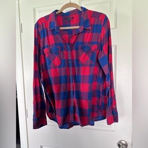 American Eagle red & blue flannel